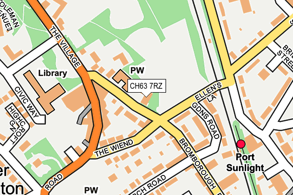 CH63 7RZ map - OS OpenMap – Local (Ordnance Survey)