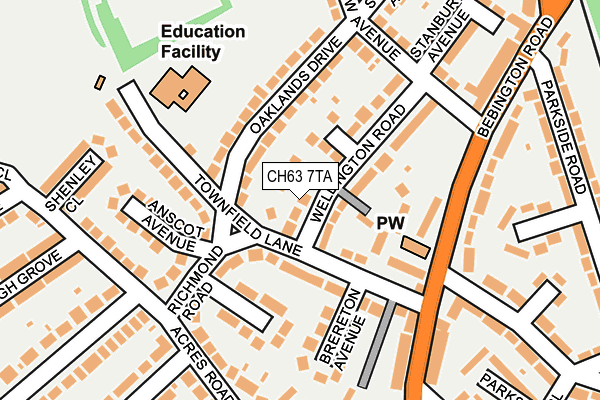 CH63 7TA map - OS OpenMap – Local (Ordnance Survey)