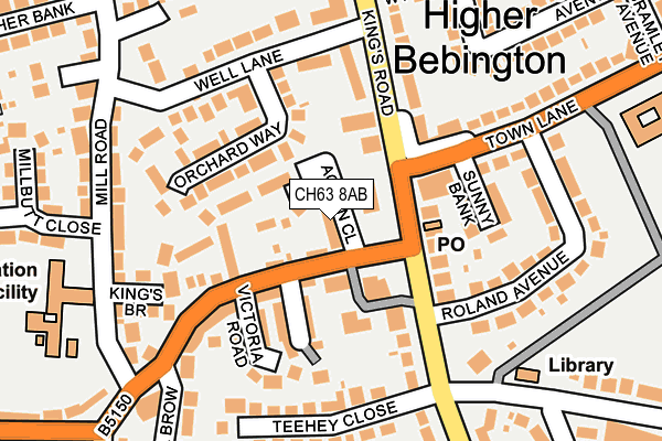 CH63 8AB map - OS OpenMap – Local (Ordnance Survey)