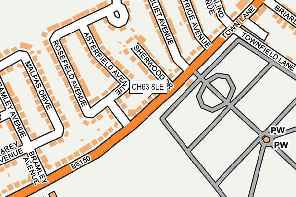 CH63 8LE map - OS OpenMap – Local (Ordnance Survey)