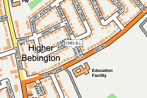 CH63 8LL map - OS OpenMap – Local (Ordnance Survey)