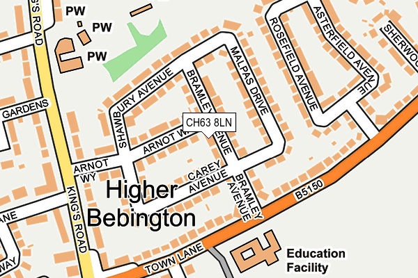 CH63 8LN map - OS OpenMap – Local (Ordnance Survey)