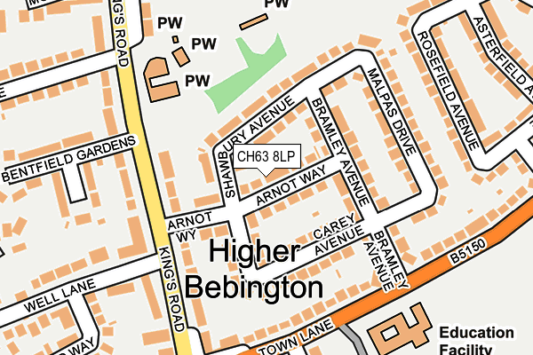 CH63 8LP map - OS OpenMap – Local (Ordnance Survey)