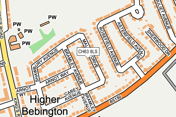 CH63 8LS map - OS OpenMap – Local (Ordnance Survey)