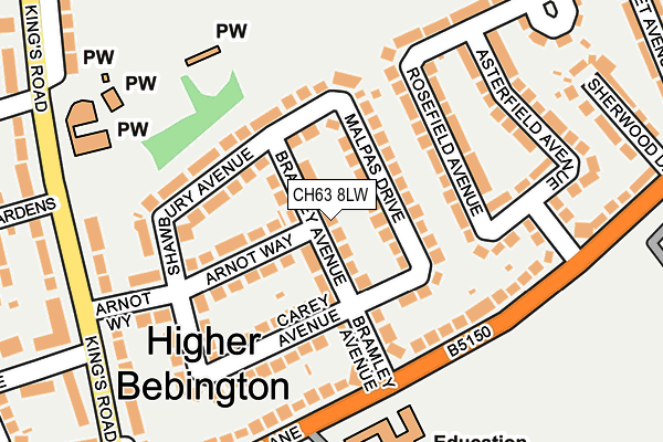 CH63 8LW map - OS OpenMap – Local (Ordnance Survey)