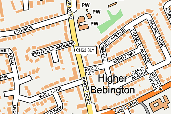 CH63 8LY map - OS OpenMap – Local (Ordnance Survey)