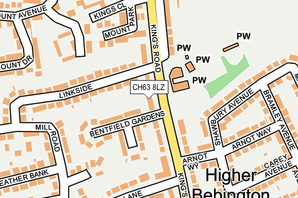 CH63 8LZ map - OS OpenMap – Local (Ordnance Survey)