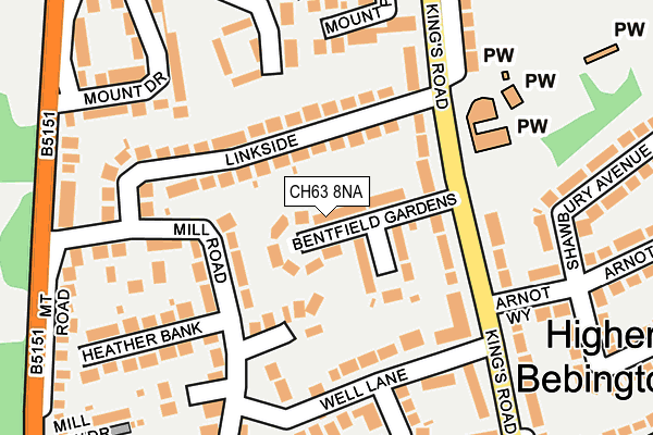 CH63 8NA map - OS OpenMap – Local (Ordnance Survey)