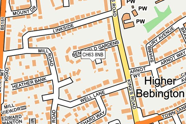 CH63 8NB map - OS OpenMap – Local (Ordnance Survey)