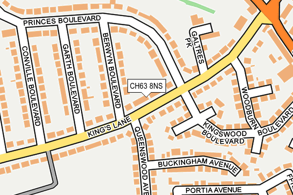 CH63 8NS map - OS OpenMap – Local (Ordnance Survey)