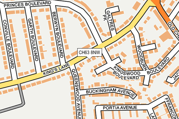 CH63 8NW map - OS OpenMap – Local (Ordnance Survey)