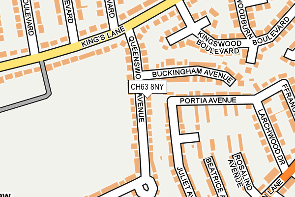 CH63 8NY map - OS OpenMap – Local (Ordnance Survey)