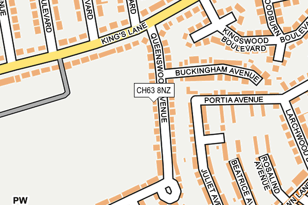 CH63 8NZ map - OS OpenMap – Local (Ordnance Survey)