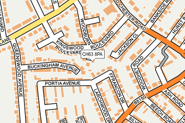 CH63 8PA map - OS OpenMap – Local (Ordnance Survey)