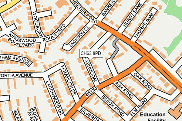 CH63 8PD map - OS OpenMap – Local (Ordnance Survey)