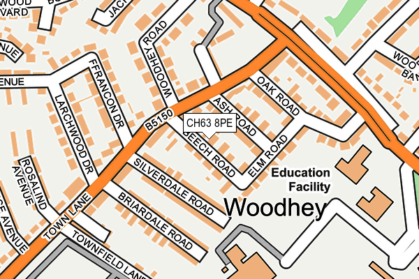 CH63 8PE map - OS OpenMap – Local (Ordnance Survey)