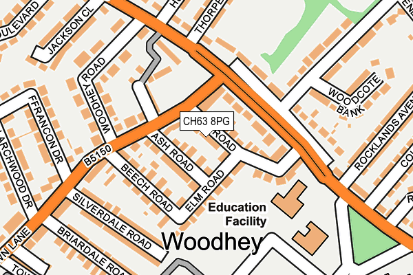 CH63 8PG map - OS OpenMap – Local (Ordnance Survey)