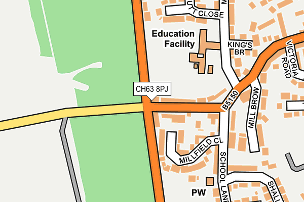 CH63 8PJ map - OS OpenMap – Local (Ordnance Survey)