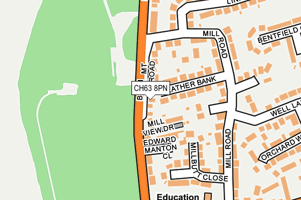 CH63 8PN map - OS OpenMap – Local (Ordnance Survey)