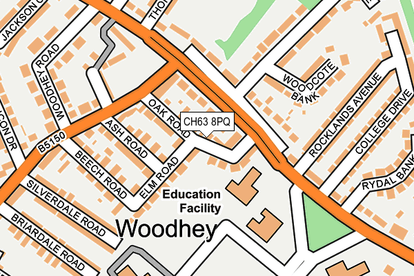 CH63 8PQ map - OS OpenMap – Local (Ordnance Survey)