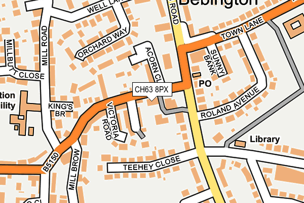 CH63 8PX map - OS OpenMap – Local (Ordnance Survey)