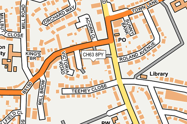 CH63 8PY map - OS OpenMap – Local (Ordnance Survey)