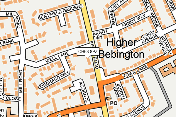 CH63 8PZ map - OS OpenMap – Local (Ordnance Survey)