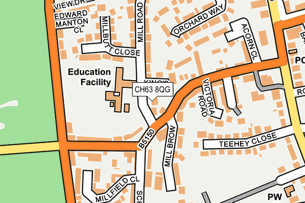 CH63 8QG map - OS OpenMap – Local (Ordnance Survey)