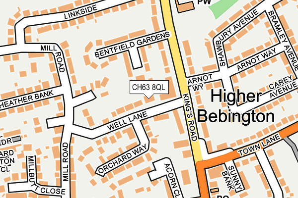 CH63 8QL map - OS OpenMap – Local (Ordnance Survey)