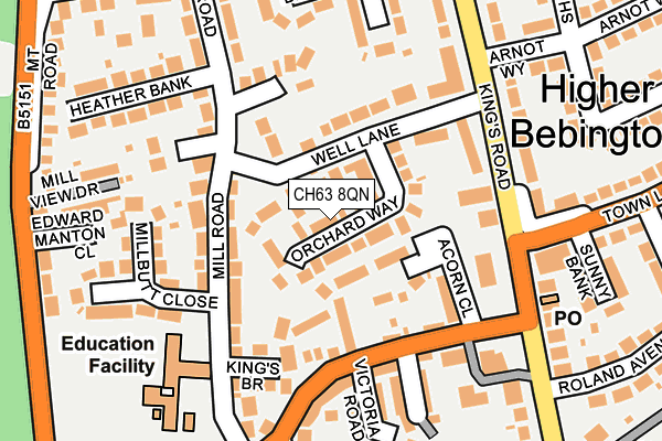 CH63 8QN map - OS OpenMap – Local (Ordnance Survey)