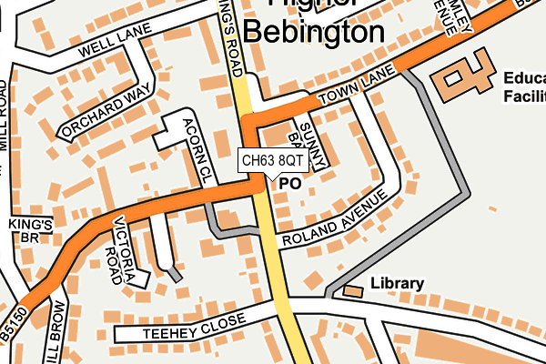 CH63 8QT map - OS OpenMap – Local (Ordnance Survey)