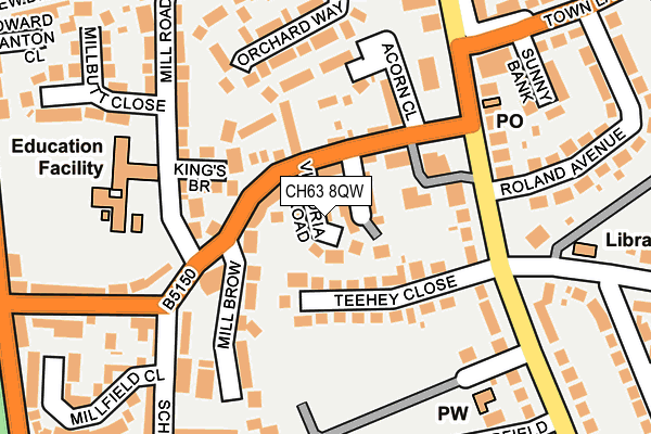 CH63 8QW map - OS OpenMap – Local (Ordnance Survey)