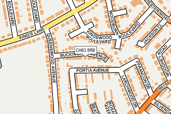 CH63 8RB map - OS OpenMap – Local (Ordnance Survey)