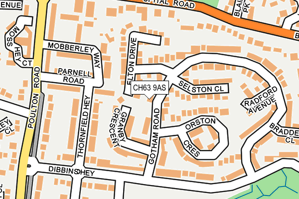 CH63 9AS map - OS OpenMap – Local (Ordnance Survey)