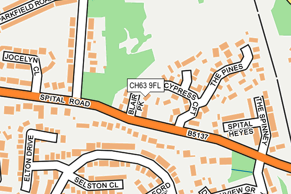 CH63 9FL map - OS OpenMap – Local (Ordnance Survey)