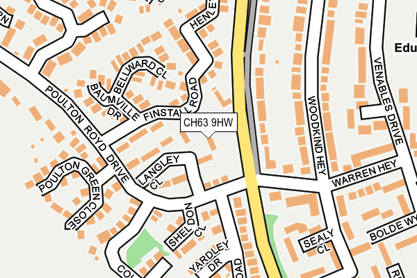 CH63 9HW map - OS OpenMap – Local (Ordnance Survey)