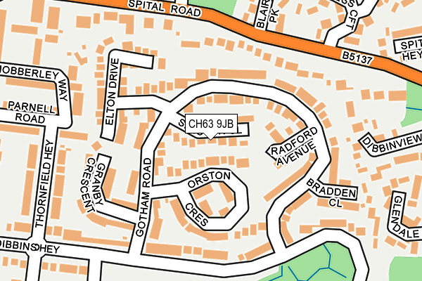 CH63 9JB map - OS OpenMap – Local (Ordnance Survey)