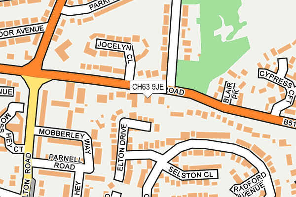 CH63 9JE map - OS OpenMap – Local (Ordnance Survey)