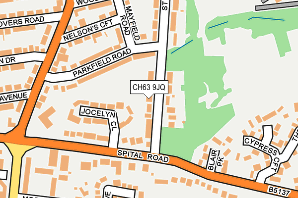 CH63 9JQ map - OS OpenMap – Local (Ordnance Survey)