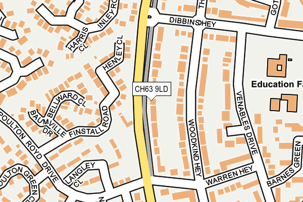 CH63 9LD map - OS OpenMap – Local (Ordnance Survey)