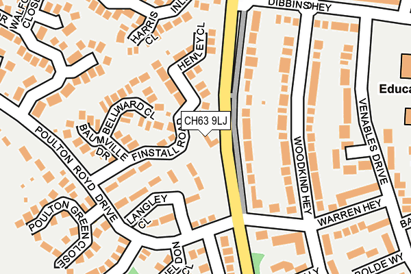 CH63 9LJ map - OS OpenMap – Local (Ordnance Survey)