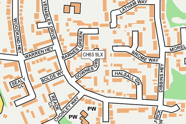 CH63 9LX map - OS OpenMap – Local (Ordnance Survey)