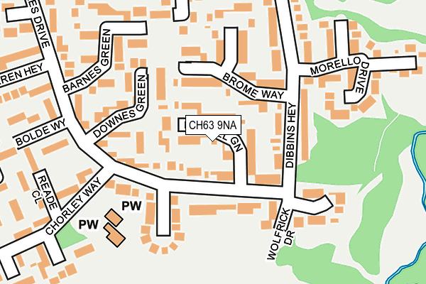 CH63 9NA map - OS OpenMap – Local (Ordnance Survey)