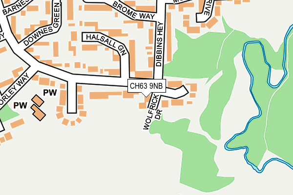 CH63 9NB map - OS OpenMap – Local (Ordnance Survey)