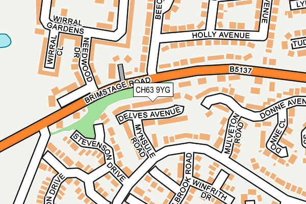 CH63 9YG map - OS OpenMap – Local (Ordnance Survey)