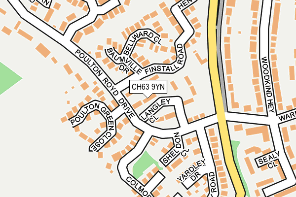 CH63 9YN map - OS OpenMap – Local (Ordnance Survey)