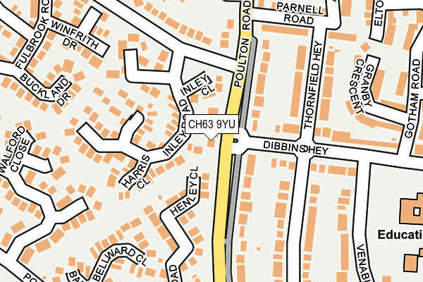 CH63 9YU map - OS OpenMap – Local (Ordnance Survey)
