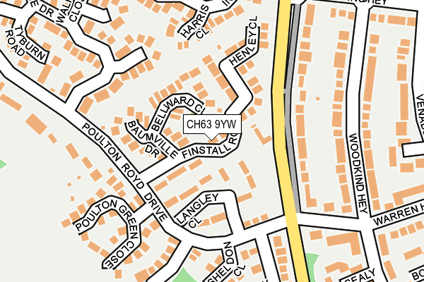 CH63 9YW map - OS OpenMap – Local (Ordnance Survey)