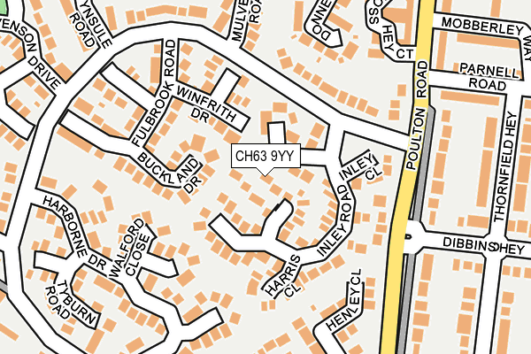 CH63 9YY map - OS OpenMap – Local (Ordnance Survey)