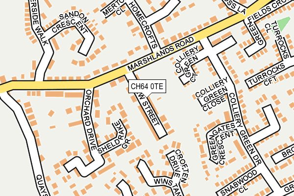 CH64 0TE map - OS OpenMap – Local (Ordnance Survey)
